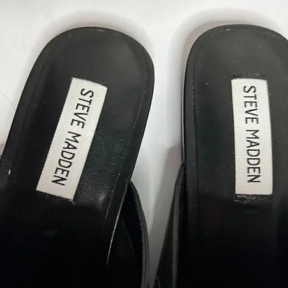 Steve Madden Womens Kalista Leather Quilted Flats - 8 Medium  / Black Leather - Picture 7 of 7